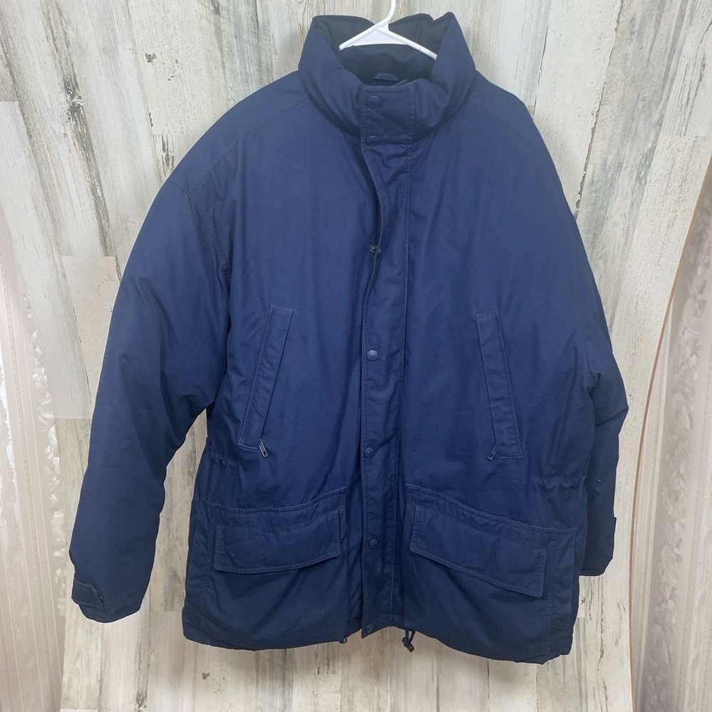 Eddie Bauer Vintage 100%‎ Down Filled Coat Jacket size XXL Navy Outdoor Winter